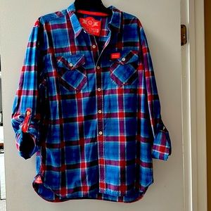Long sleeve Men's plaid super dry shirt